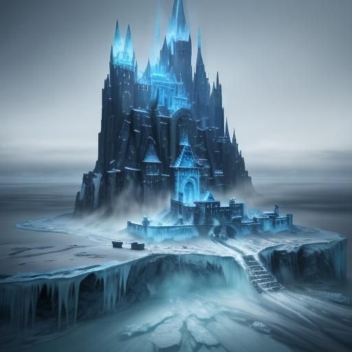 Frozen Cityscape in Ice and Silence