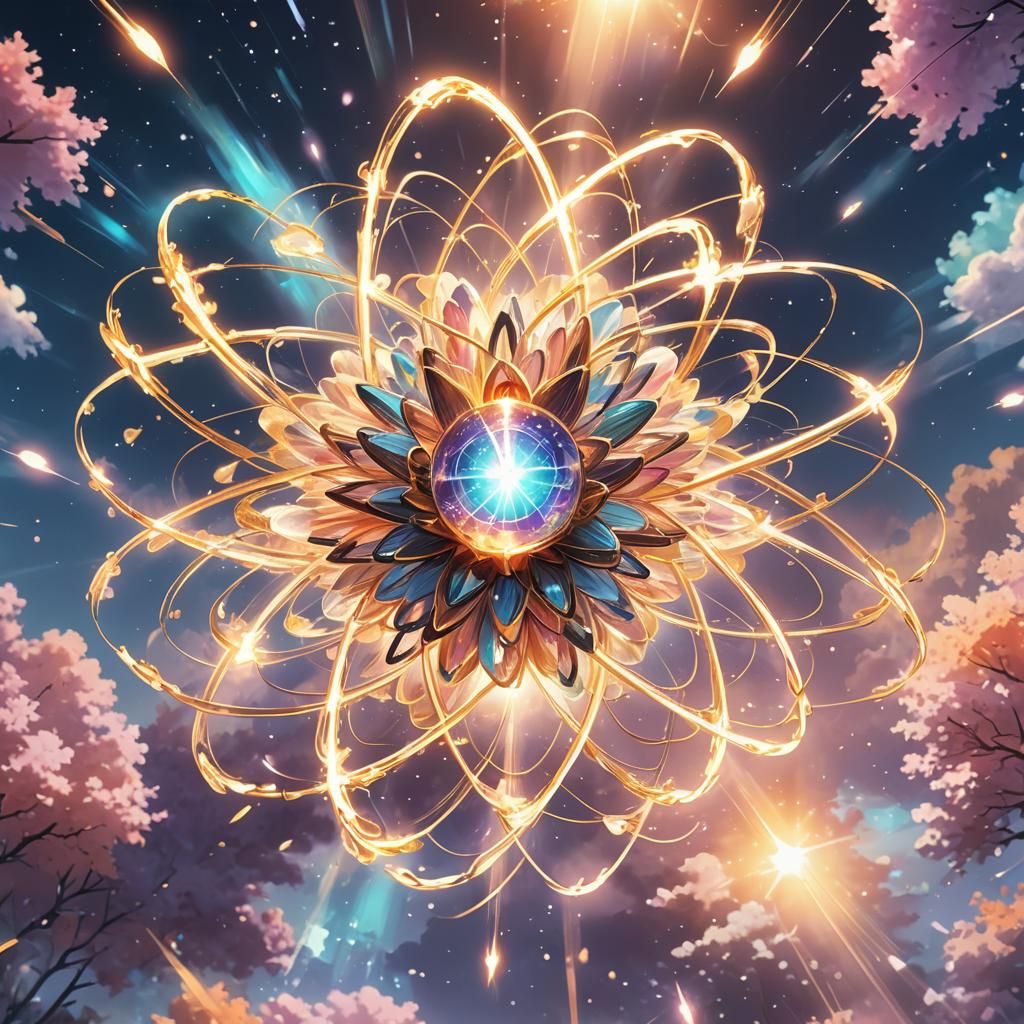 Glowing Atom in Air, Japanese Manga Illustration