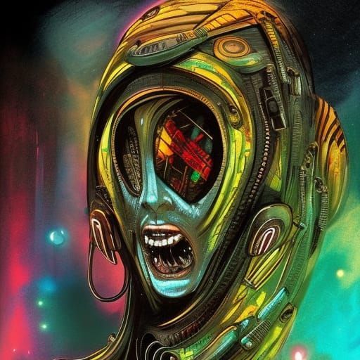 Cosmic Alien Slug Thugs in Inkpunk Style