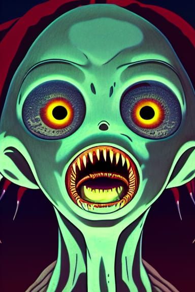 Studio Ghibli Alien Concept Art in 8K