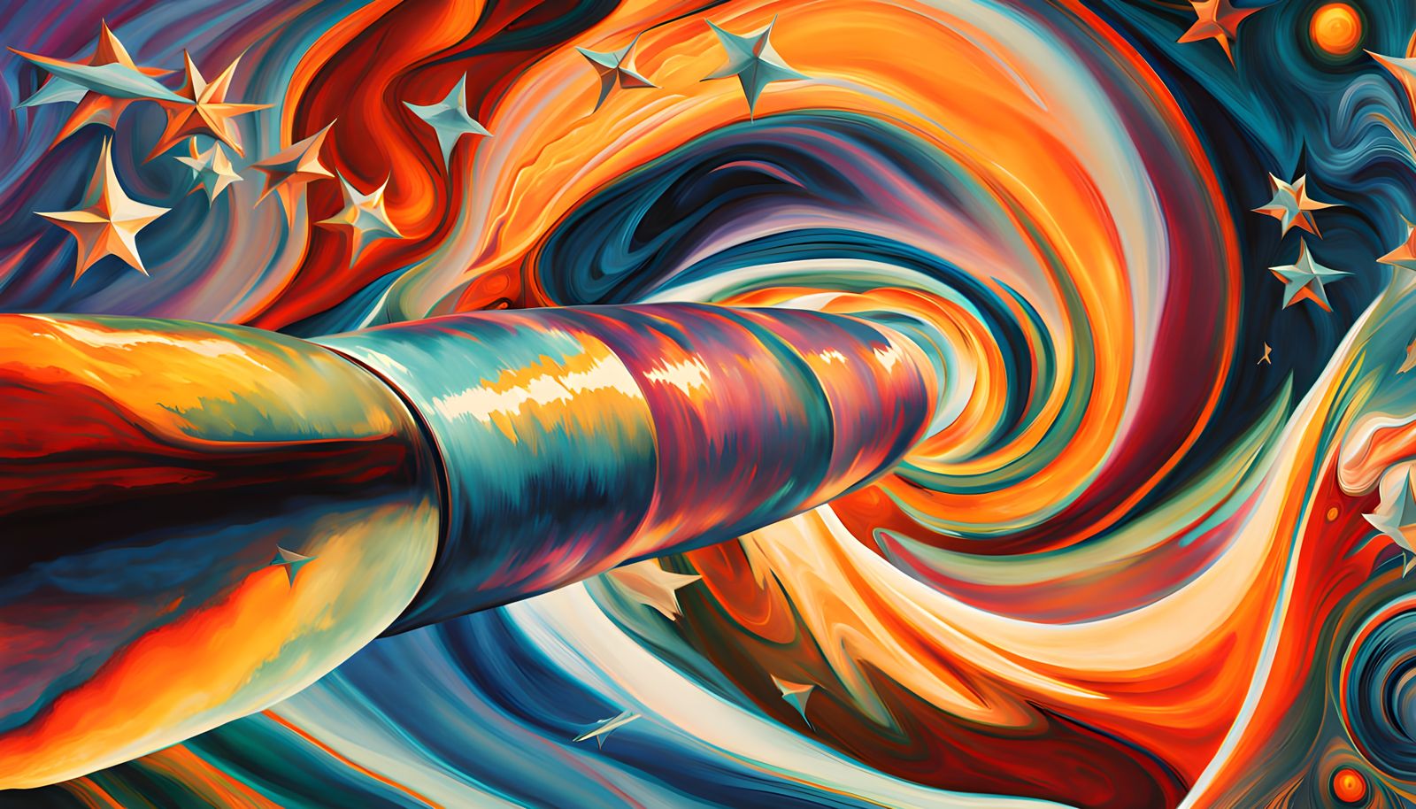 Cyberpunk Vortex Chaser in Radiant Plasma Storm