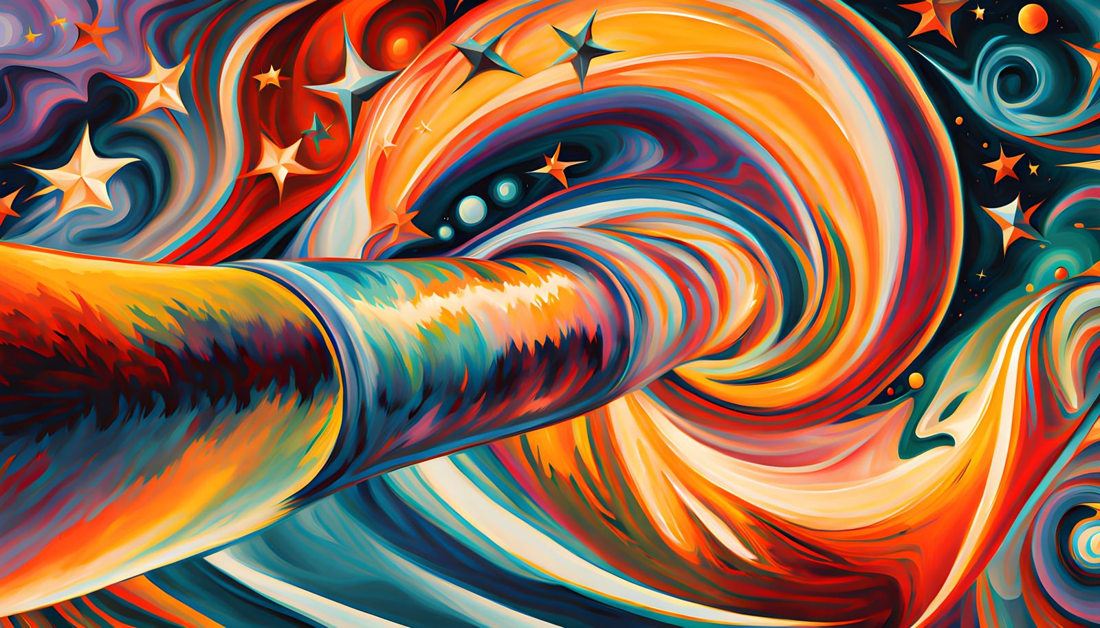 Surreal Cosmic Vortex Racing in Vivid Iridescent Colors
