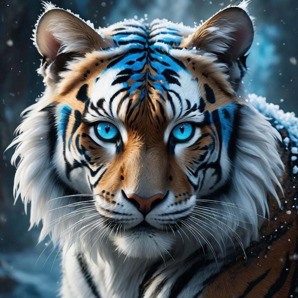 Regal Feline Anthro in Frosty Mist