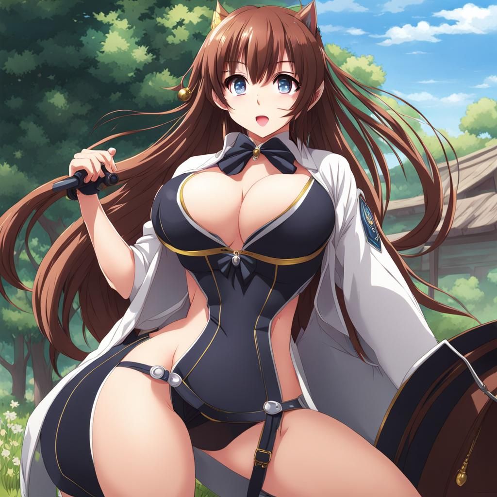 Cute Anime Girl in Manga Style