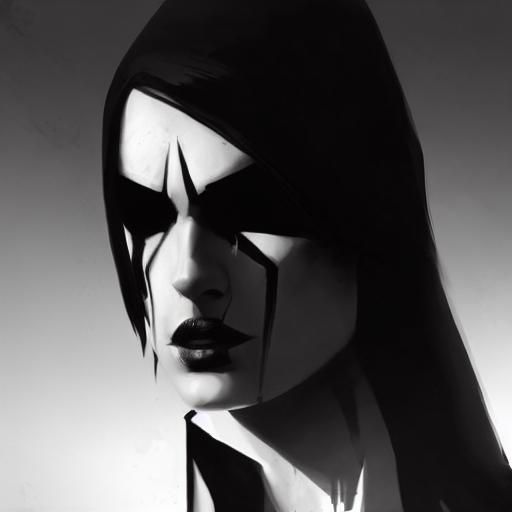 Sinister Angry Girl in Dark Fantasy Style