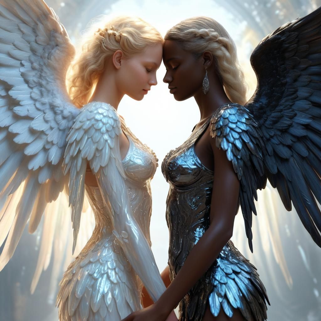 Angelic Harmony: Light and Dark Unite