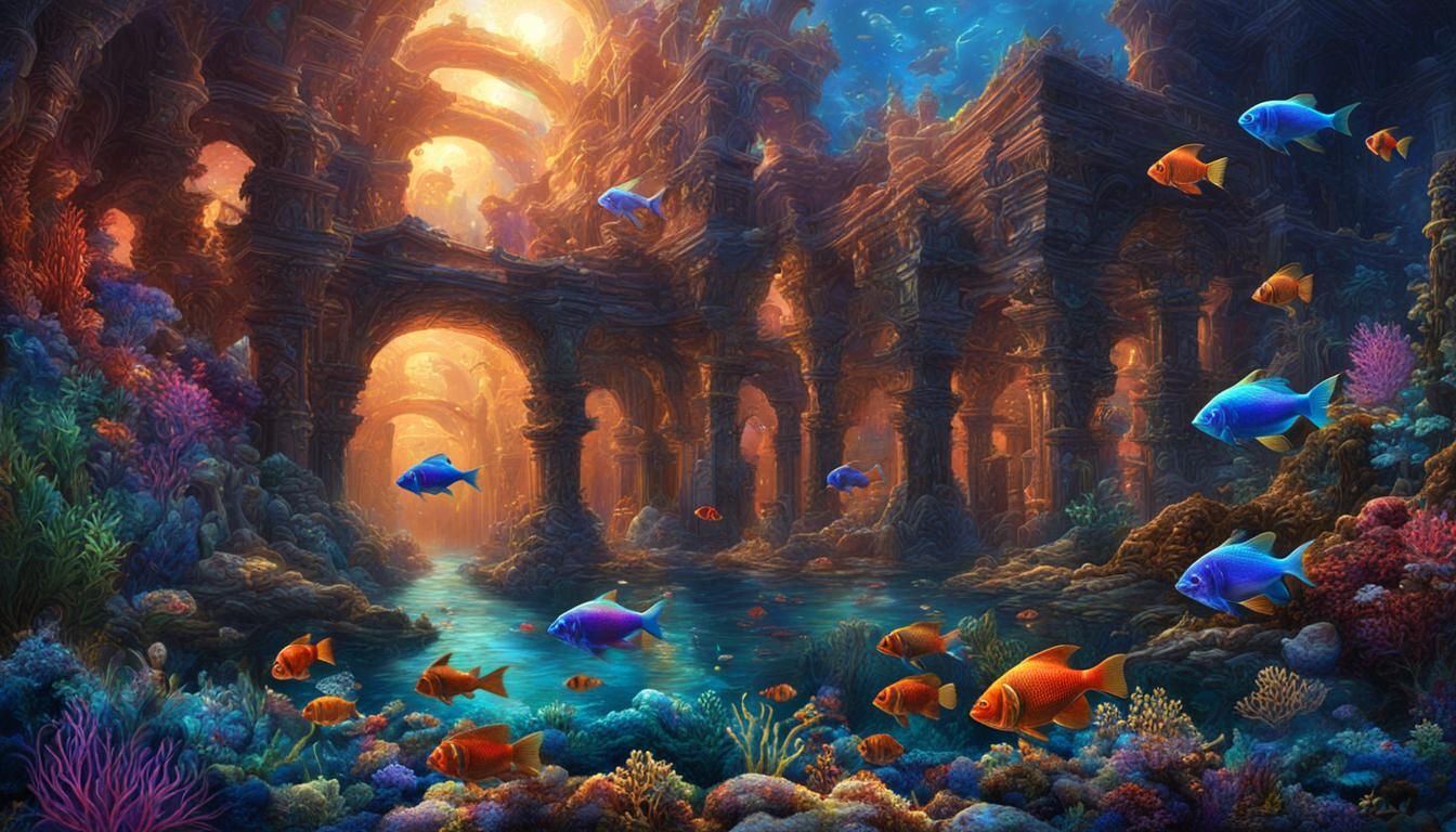 Coral reef reclaims sunken temple of Atlantis,