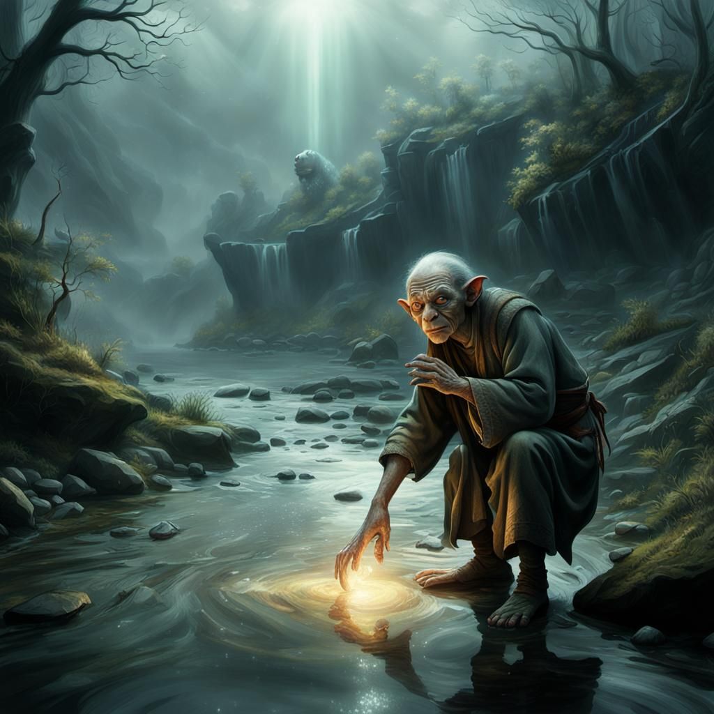 Smeagol by Misty River, Digital Matte Painting