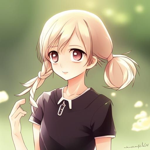 Adorable Kawaii Anime Girl in Manga Style