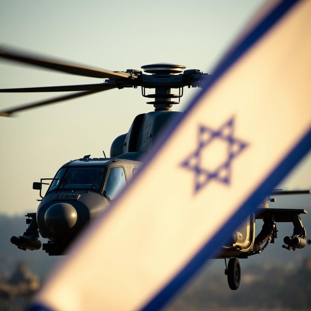 Israeli Flag Combat Helicopter: Professional Photography
