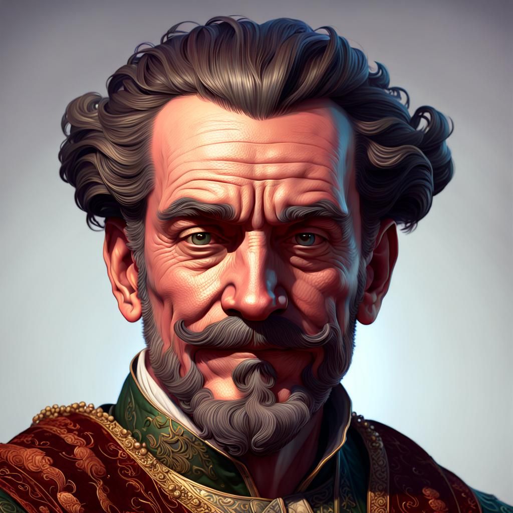 Elizabethan Nobleman Portrait with Dynamic Lighting