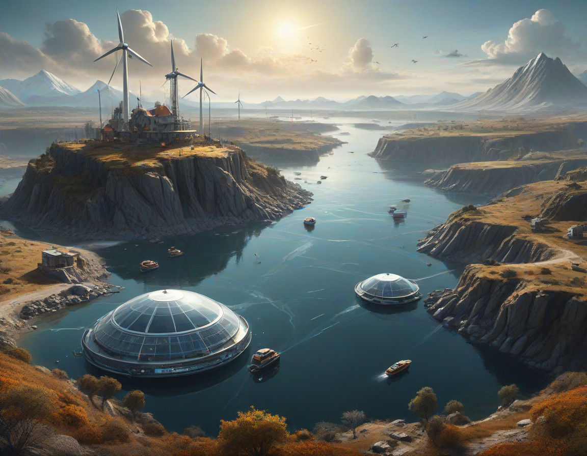 Romantic Era-Inspired Futuristic Landscape
