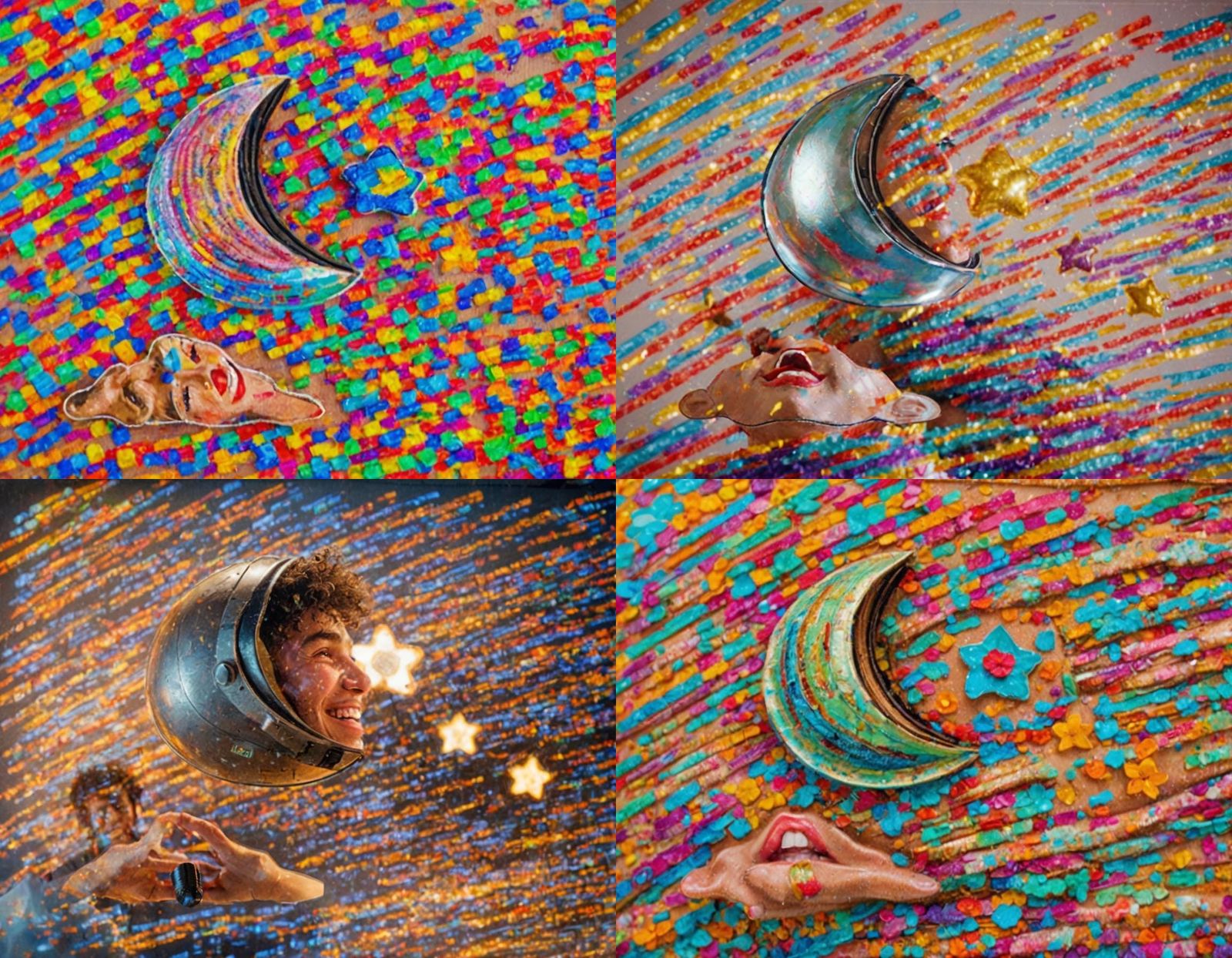 Smiling People Singing: Professional Studio Portrait