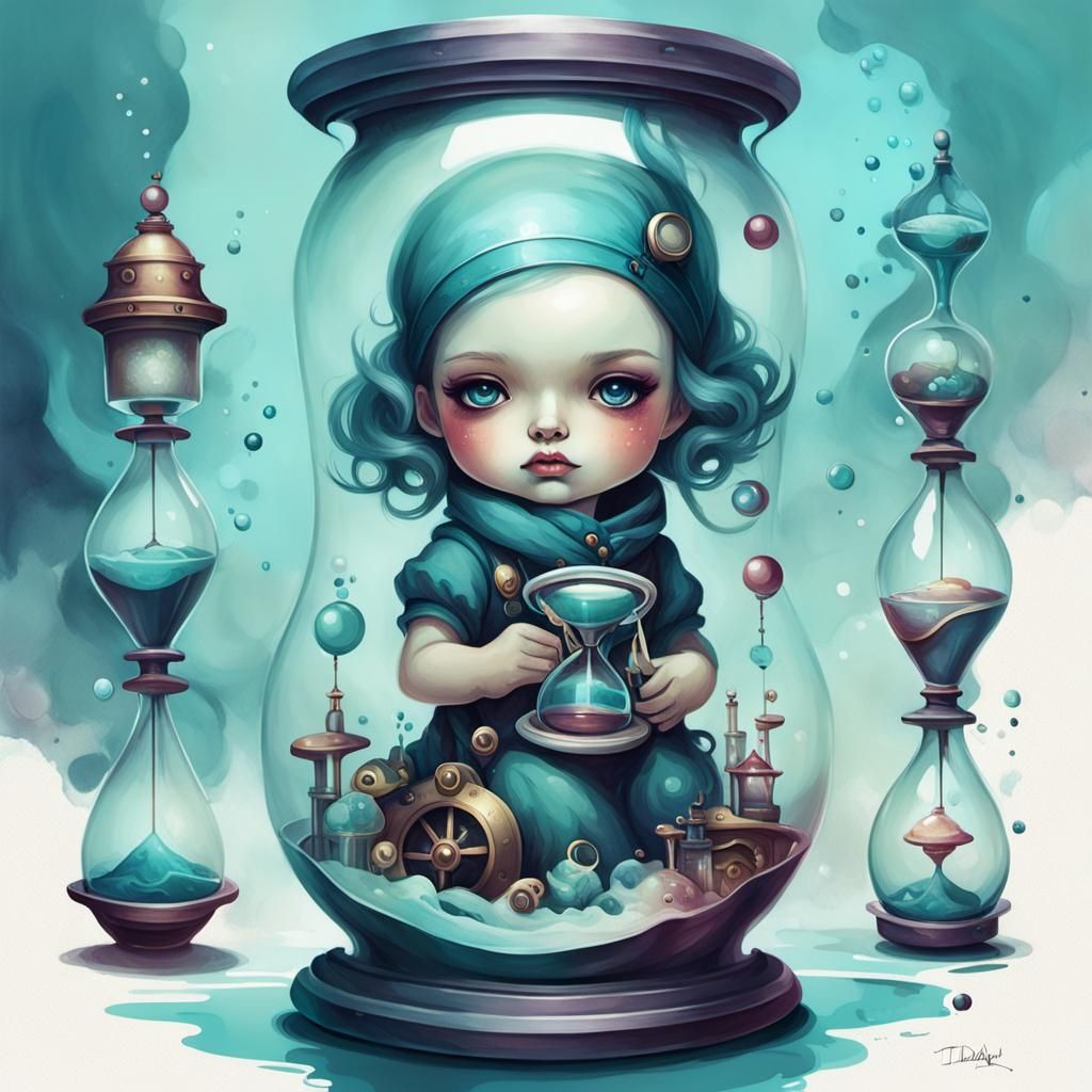 Tidalpunk Toy Factory with Hourglass, by Anna Dittmann