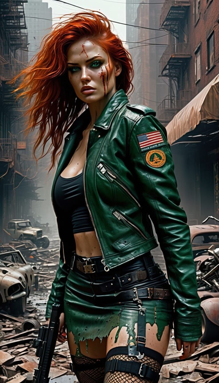 Post-Apocalyptic Jolene in Ruined Houston