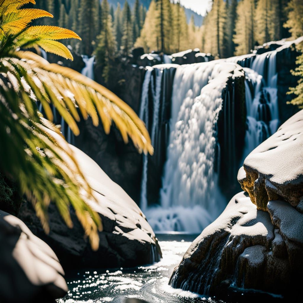 Extreme Close-Up Waterfall Photography