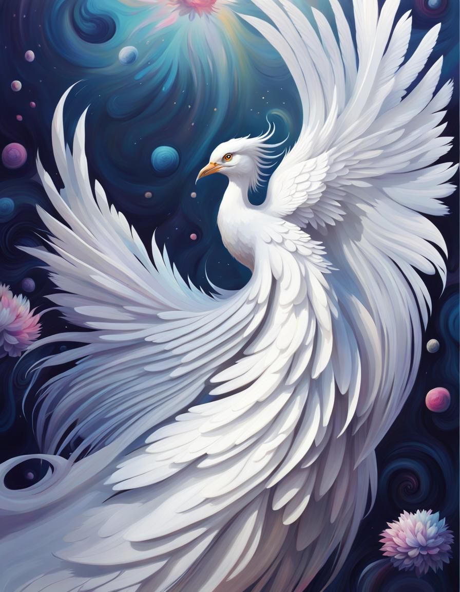Friendly White Bird in a Science Fiction Fantasy