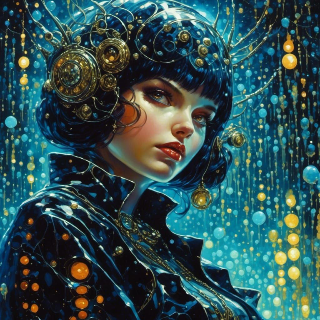 1920s Flapper in Speakeasy, Dark Fantasy Style