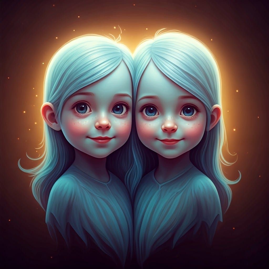 Ethereal Siblings Dance in Radiant Aura