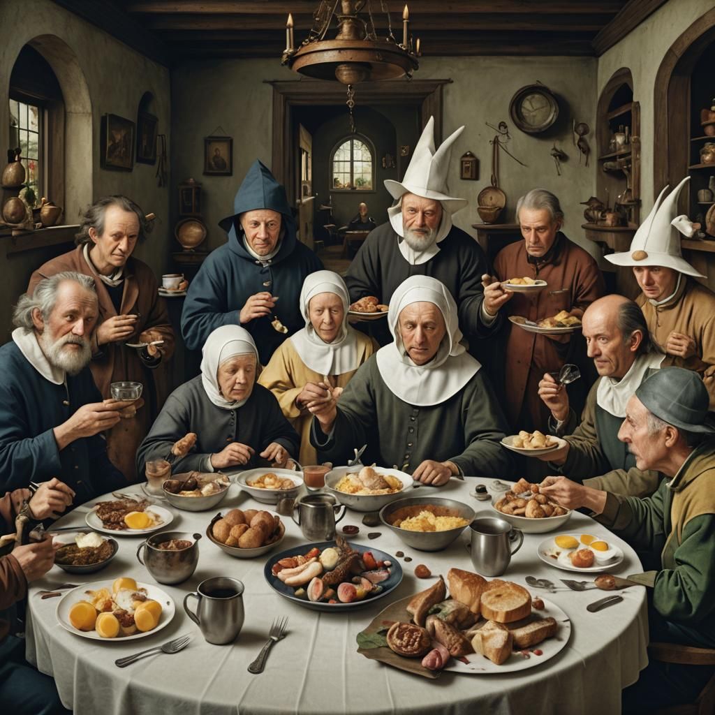 Family Breakfast in the Style of Bosch