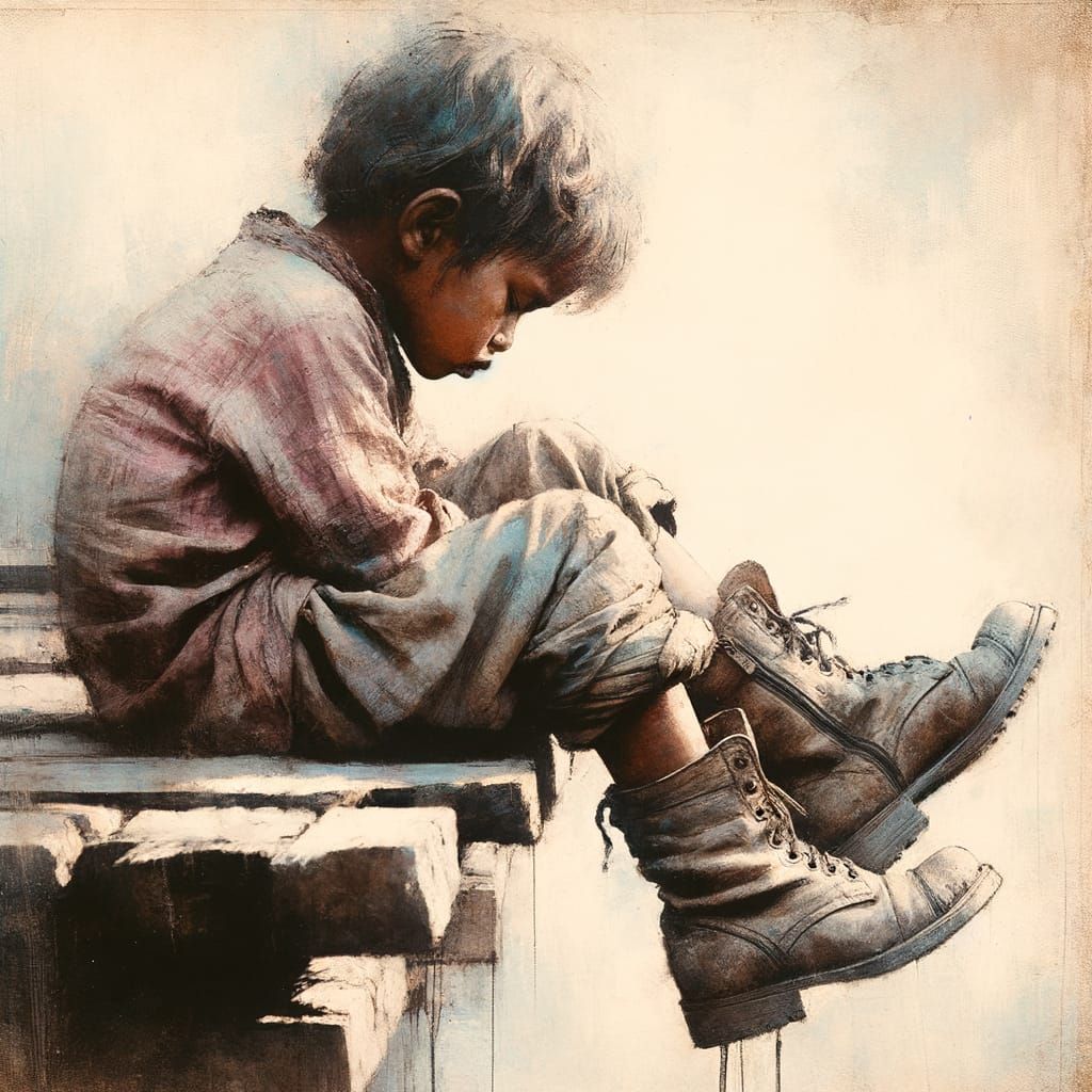 Child in Contemplation: Painterly Art of Solitude