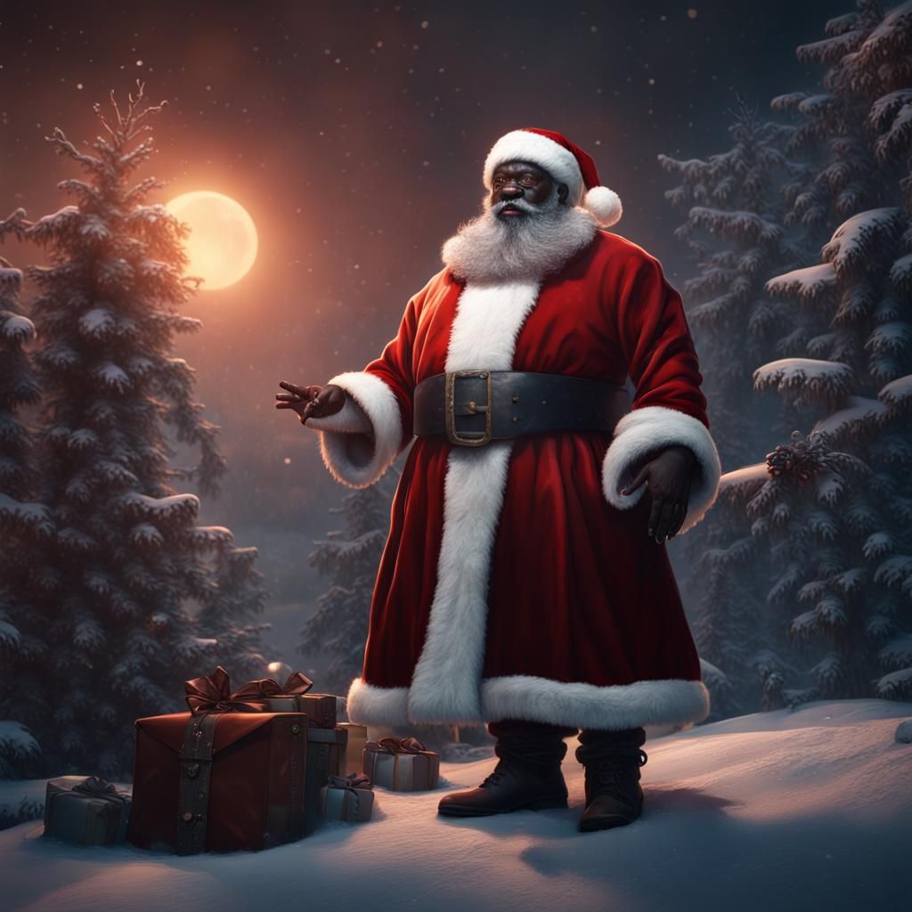 Fantastical Black Santa Claus Concept Art