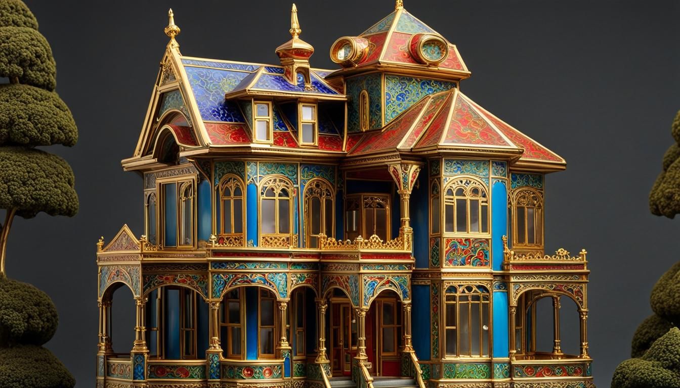 Cloisonne Victorian House 1