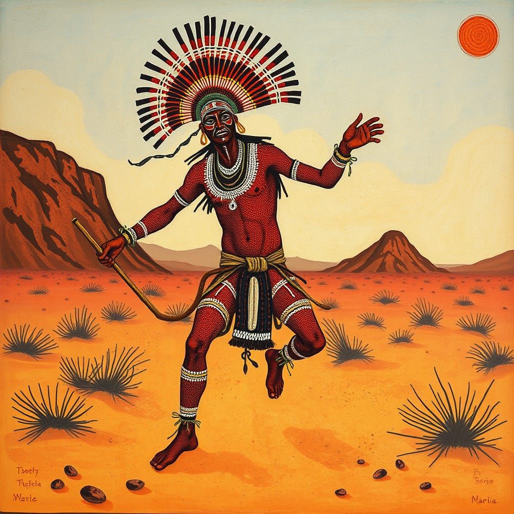 Aboriginal Australian Man Conjures Ancestral Spirits in Vibr...