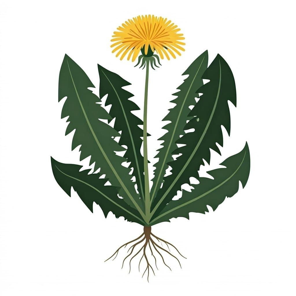 Surreal Dandelion Illustration in Modern Botanical Style