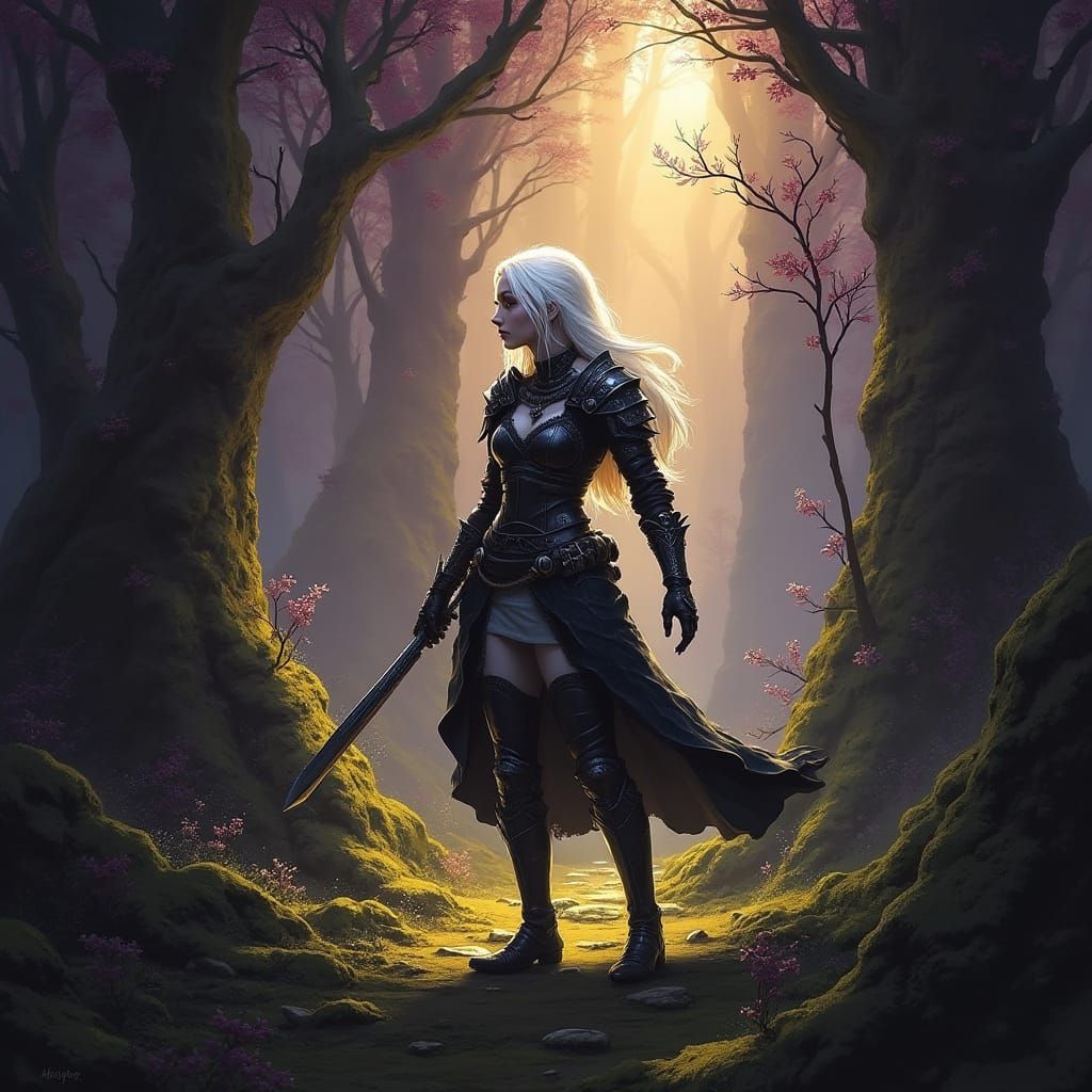 Albino Rogue in Dark Fantasy Style