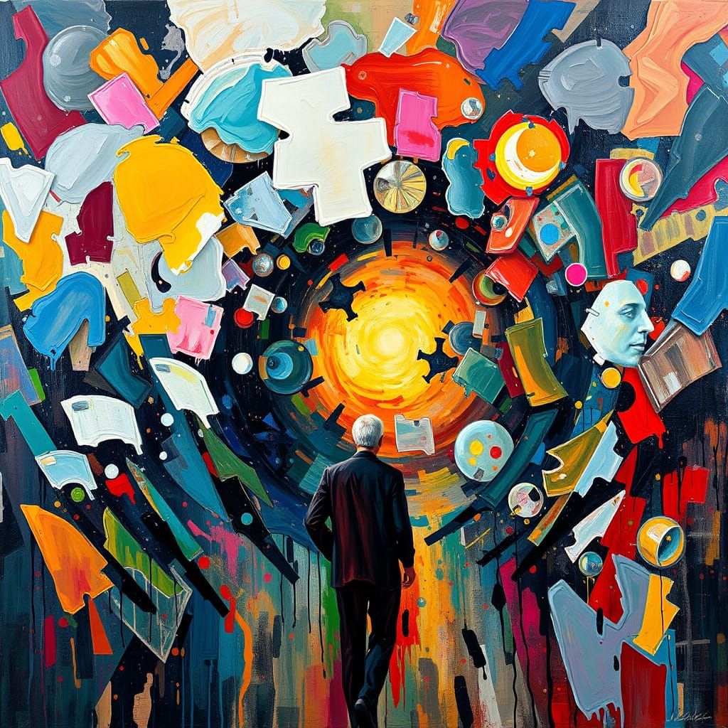 Time Travel in Vibrant, Swirling Abstract Expressionism