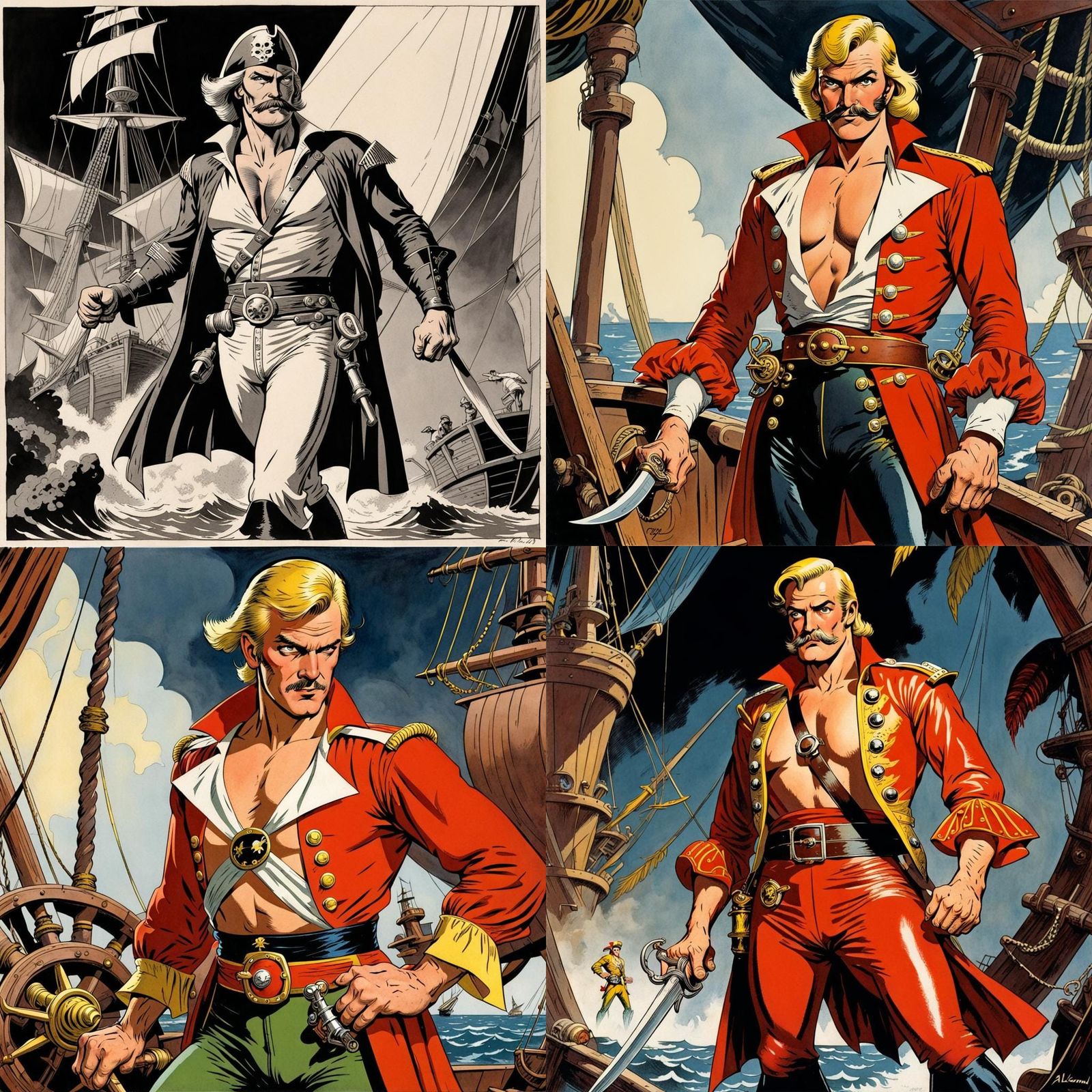 Flash Gordon as Pirate in Alex Raymond Style