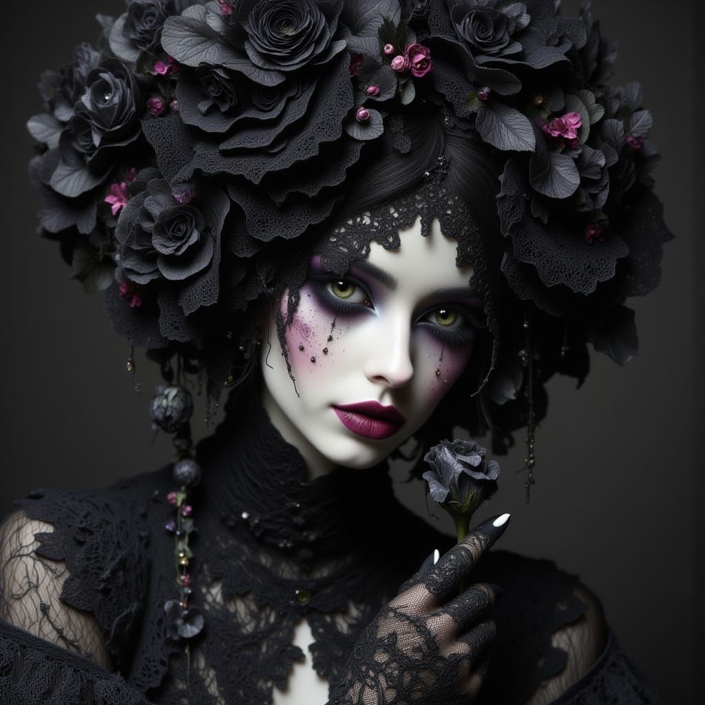 Gothic Victorian Woman in Dark Fantasy Portrait