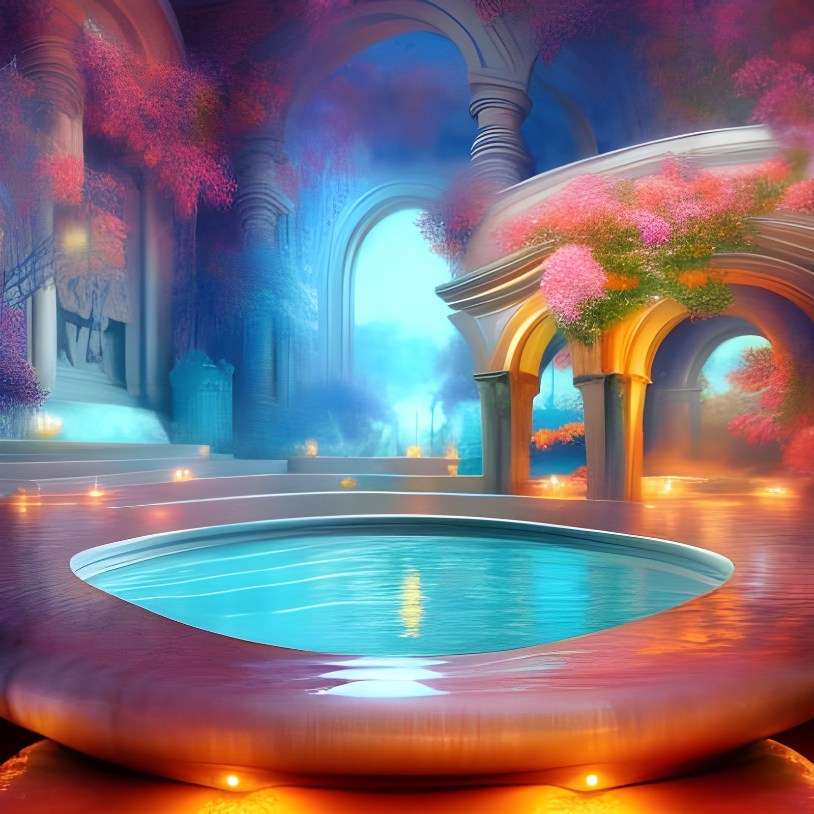 Japanese Zen Garden Spa in Art Nouveau Style