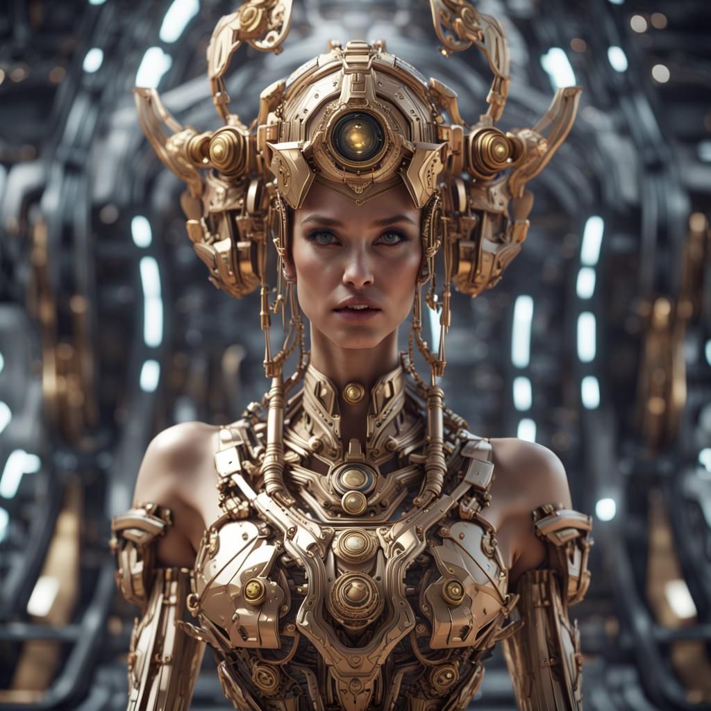 Futuristic Hera, Goddess of Marriage in Sci-Fi Style