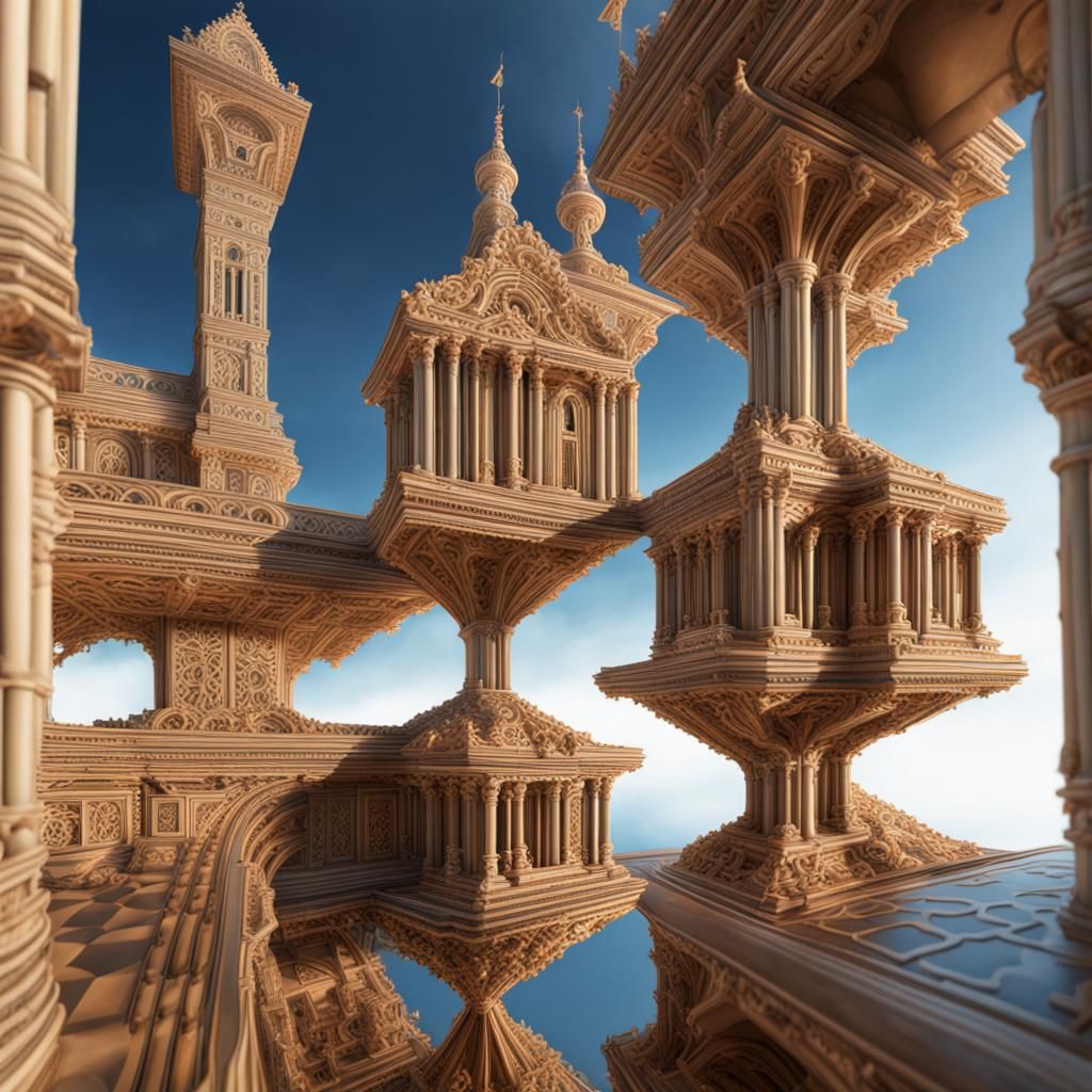 Infinite Optical Illusion in Escher Style