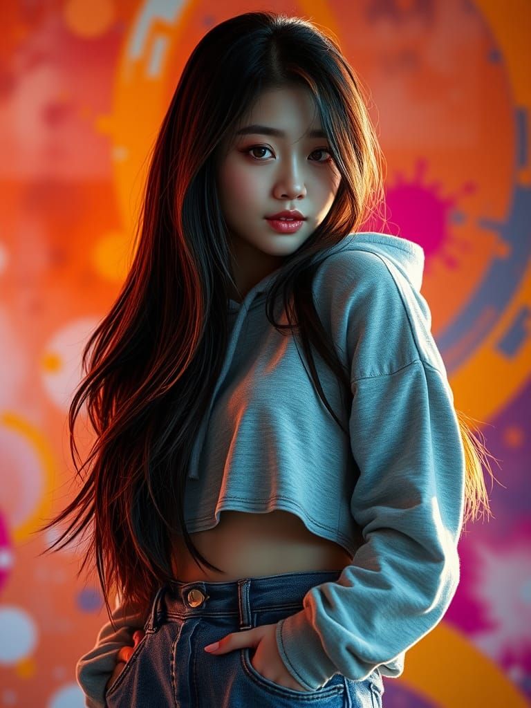 K-Pop Idol Photo Shoot in Hyperrealistic Style
