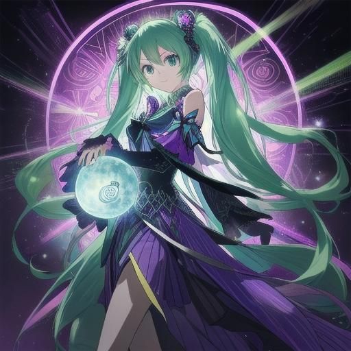 Hatsune Miku as Fortune Teller in Anime Style