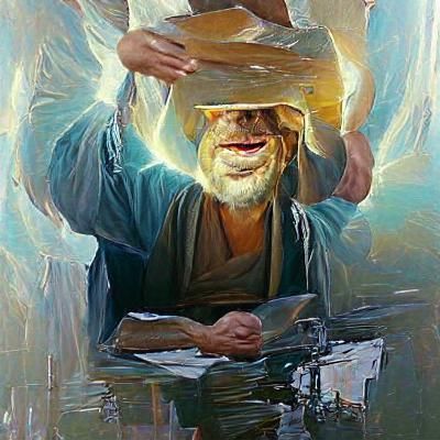 Figurative Oil Painting of a Revered Figure