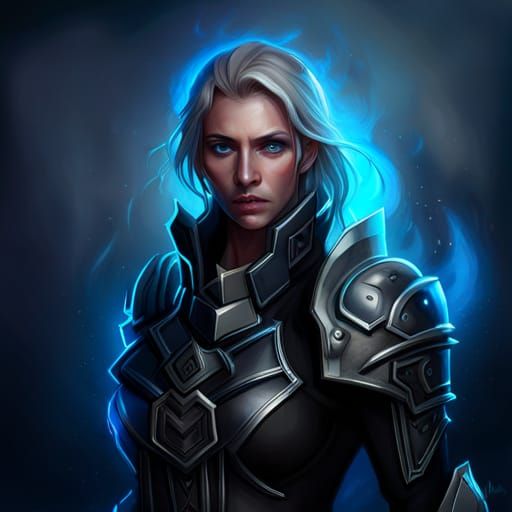 Death Knight Portrait in Hyperdetailed Style
