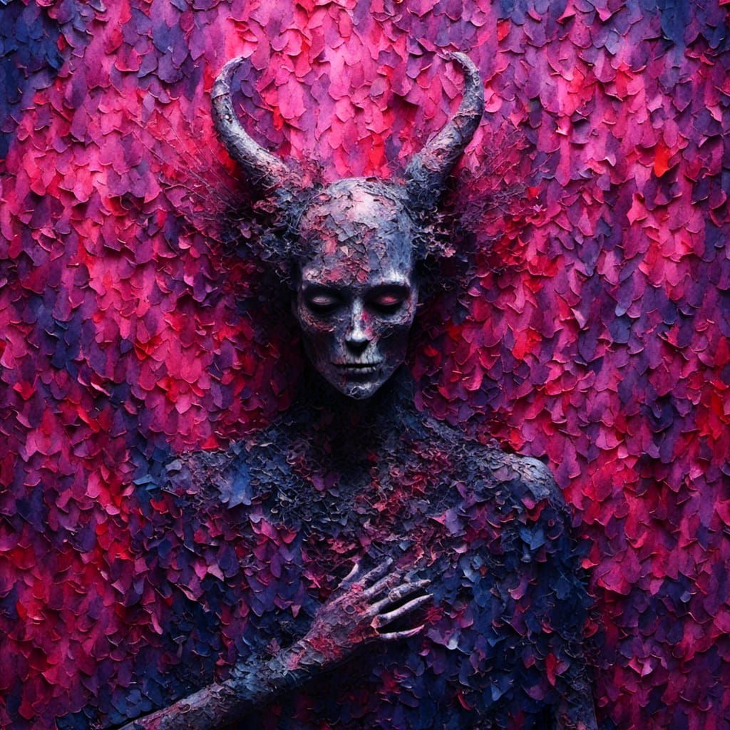 Abstract Palimpsest Creation in Batik Style