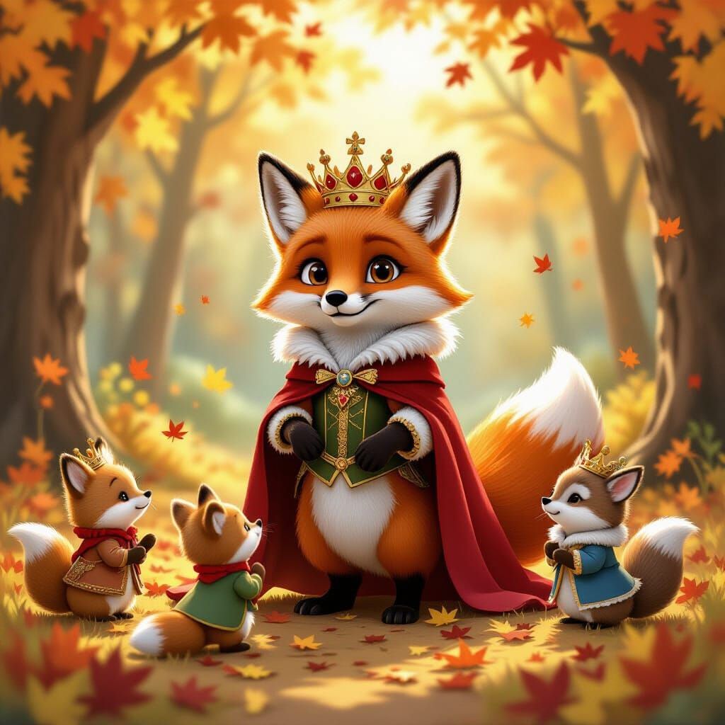 Fox King Holds Court in Autumn Clearing
