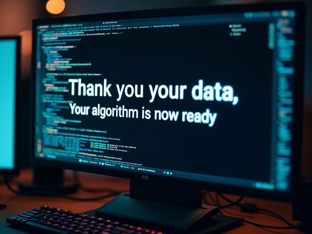 Cinematic Computer Screen with Heartfelt Message