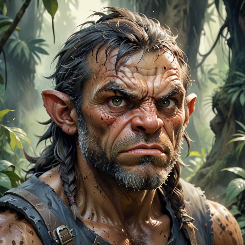 Mysterious Jungle Guide in Watercolor Style