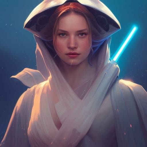 Jedi Woman Portrait in Hyperdetailed Style