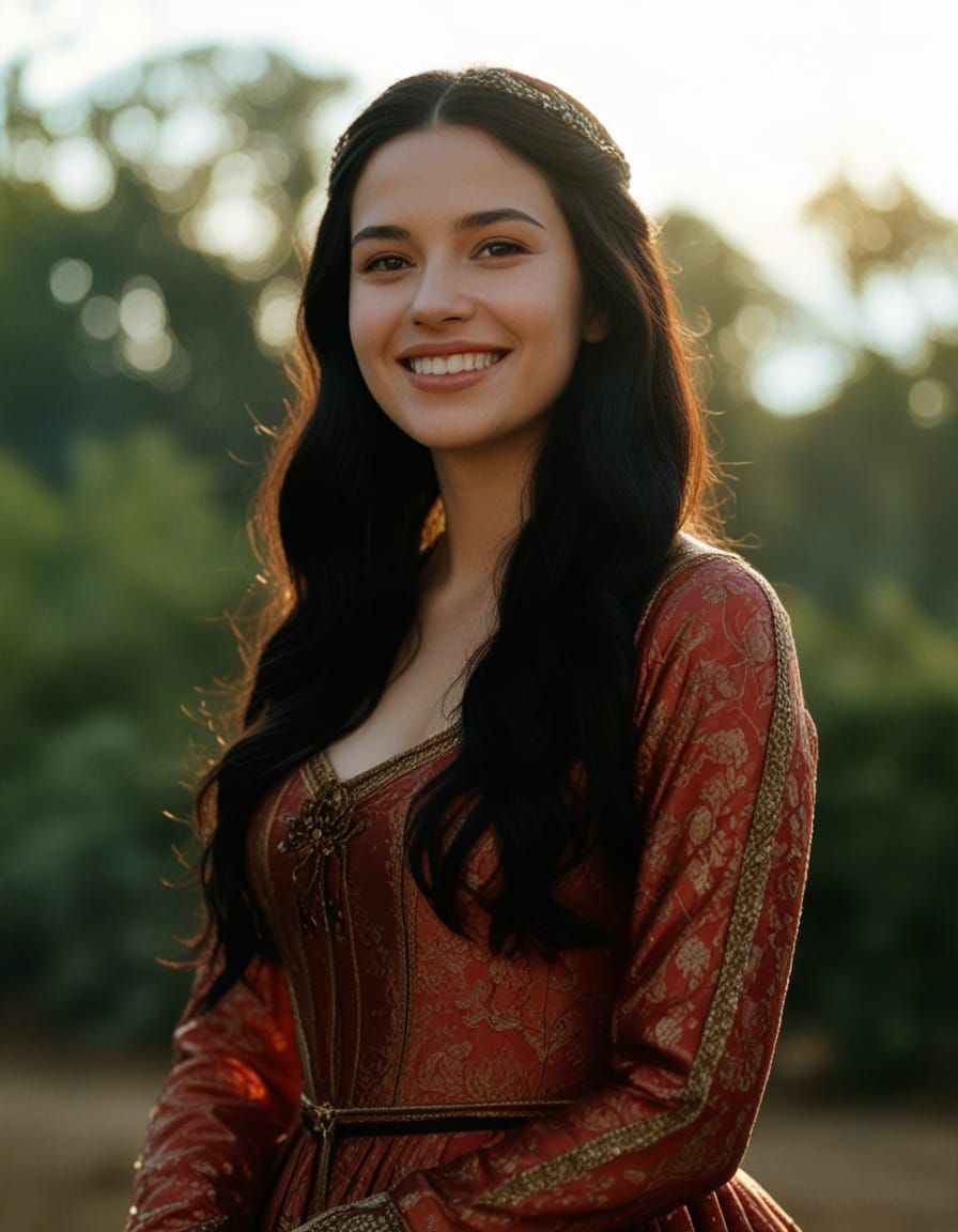 Medieval Princess in Film Noir Glamour