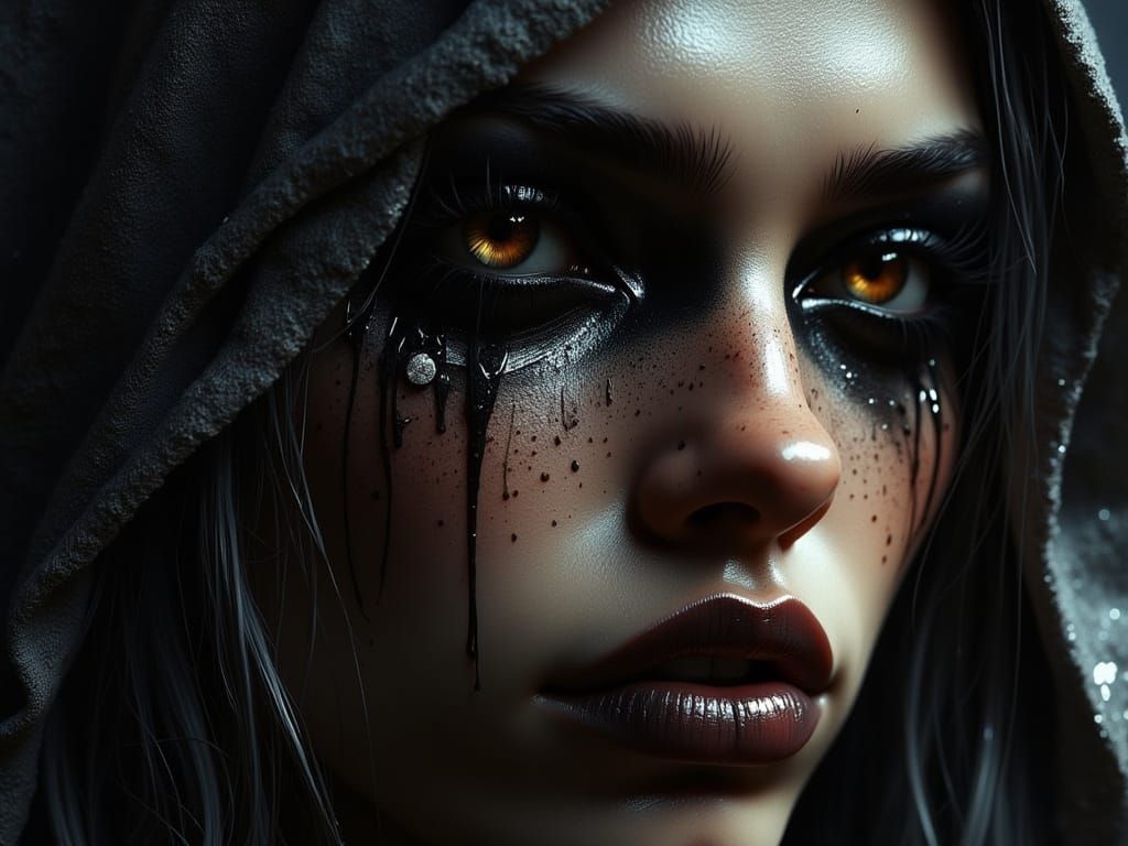 Melancholy Portrait in Dramatic Lighting