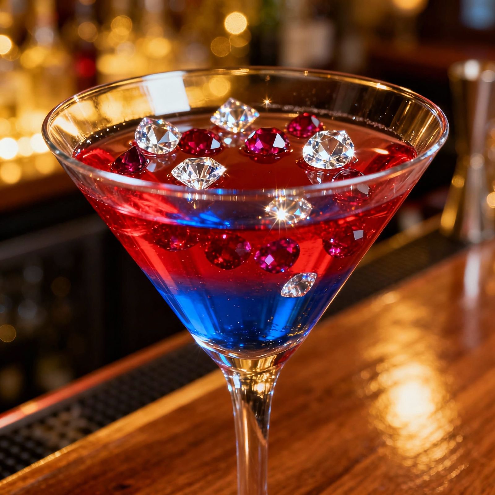 Curaçao Campari Diamond And Ruby Martini