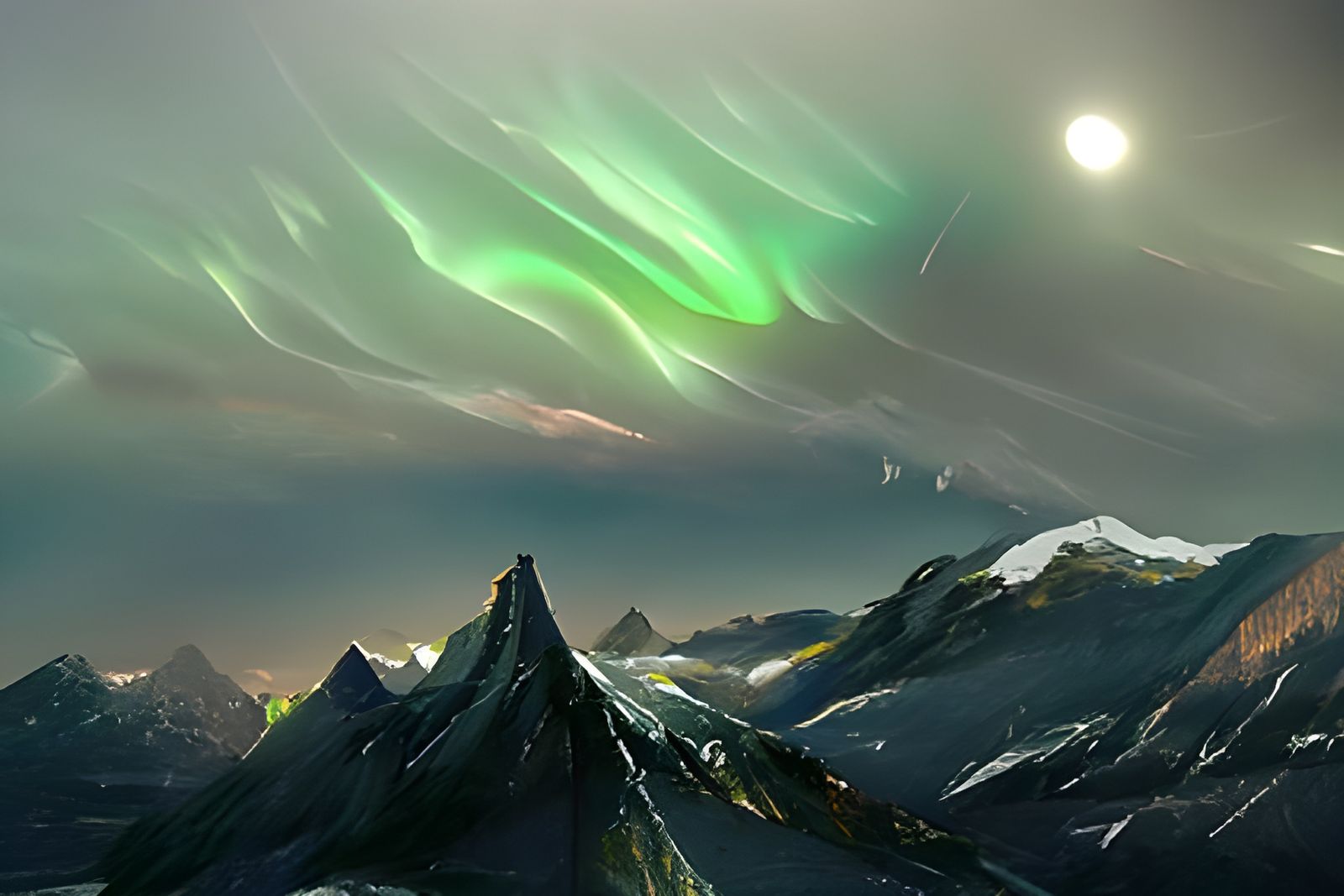 Spectacular Aurora Over Arctic Mountains
