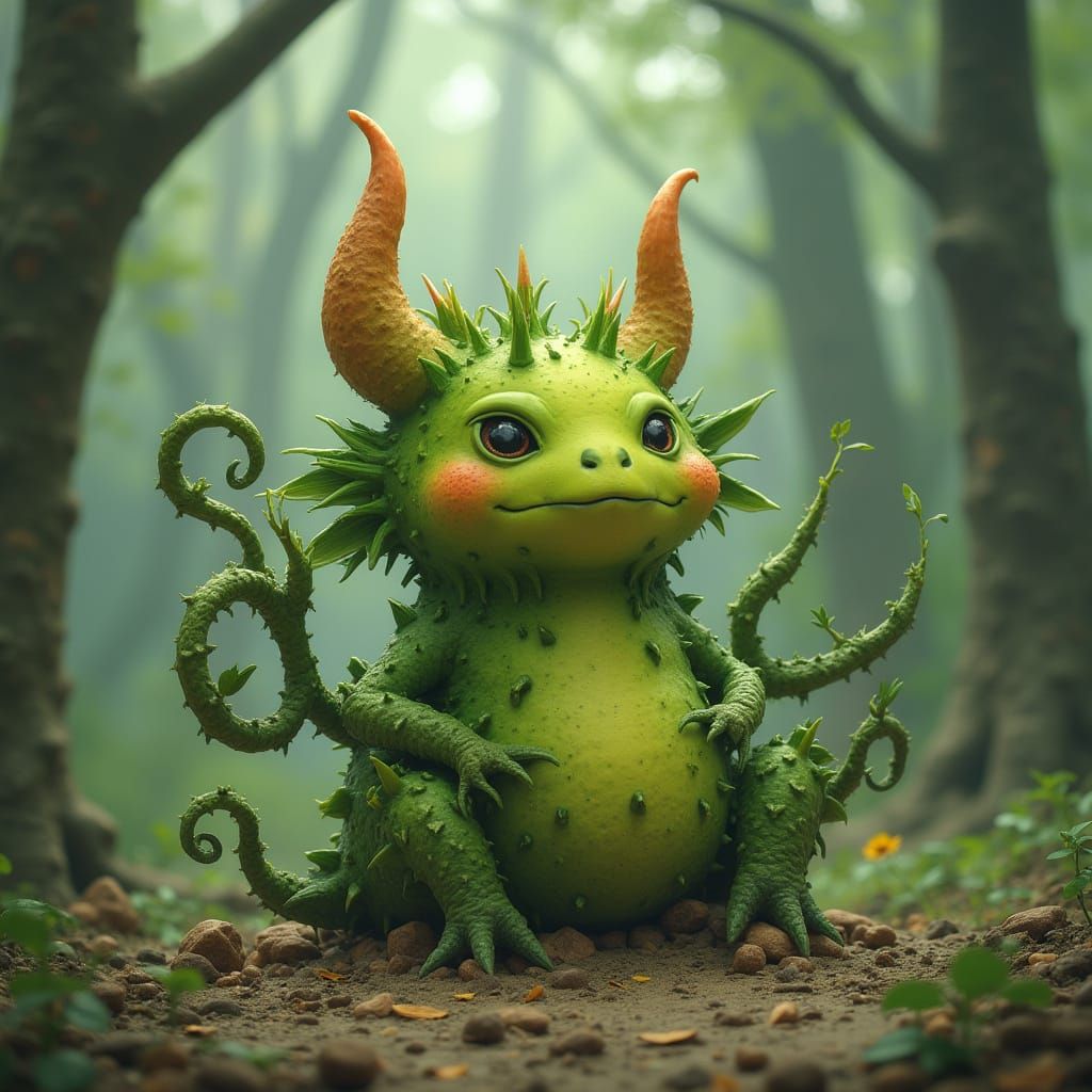 Fantastical Forest Guardian in Whimsical Style